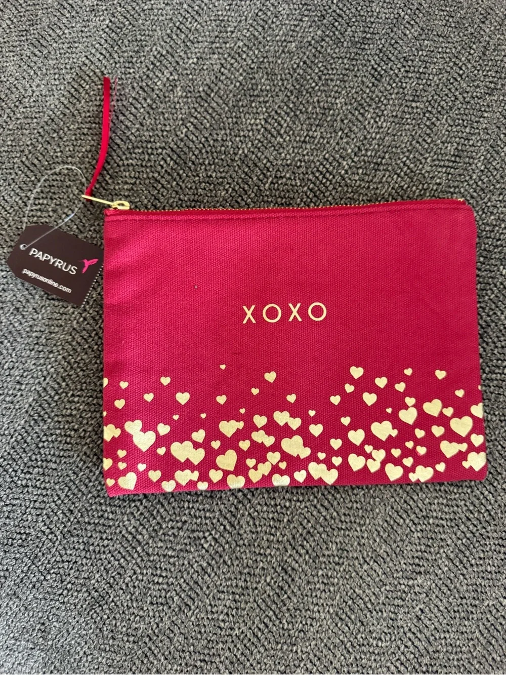 Papyrus XOXO Red Heart Zip Travel Bag